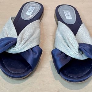 MaxMara Satin and Linen Slip On Flats Size 9 (39)